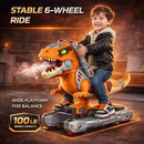 Orange Dinosaur Battery-Powered Ride-On Car for Toddlers