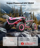 Pink 24V 2-Seater Ride-On Car for Kids - XL 20" Seat - 10AH 4WD