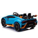 24V Lamborghini Huracan STO Licensed Ride-On Supercar with 360° Spin, Drift Feature, and LED Music