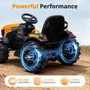 JCB 24V Kids Electric Ride-On Tractor with Remote Control Trailer - Yellow - 400W