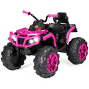 12V Pink Kids' Ride-On ATV Quad Car with Bluetooth Audio and LED Lights 3.7mph