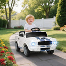 12V Ford Shelby GT350 Licensed Electric Ride-On Car with Remote Control and LED Lights in White