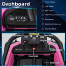 Pink 12V Electric Racing Truck for Kids with Remote Control, MP3 Player, and Lights - 2 Speed Options