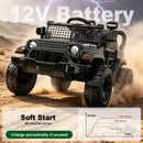 OROFULL 12V Battery-Powered Ride-On Car for Kids with Remote Control and Sound Features, Black