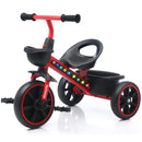 Youthkkee Red 3-Wheel Tricycle for Kids Aged 1-3 with LED Lights and Storage Basket