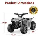 6V Gray Kids Quad ATV Ride-On 4-Wheeler Toy at 1.8MPH