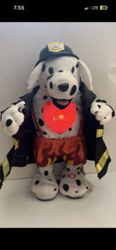 Playful Paws Light-Up Dalmatian Firefighter Plush Toy