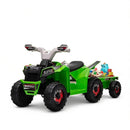 Green 6V Electric Ride-On Car for Toddlers with Toy Trailer Ages 18-36 Months