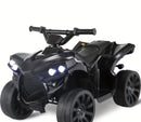 Children's Electric Ride-On ATV Quad with LED Lights and Charging Port, Black