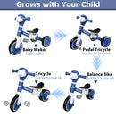 FZHZZ 4-in-1 Balance Bike for Toddlers Aged 1-3 Years, Perfect for Boys and Girls