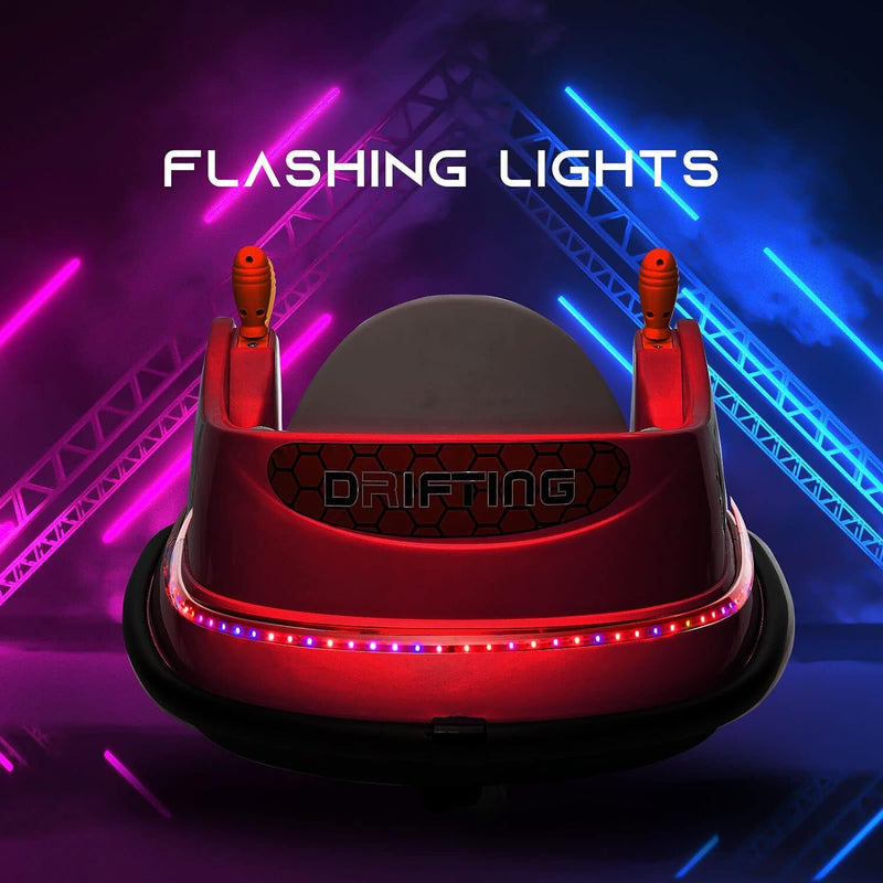 6V Kids Ride-On Bumper Car with Remote Control, 360° Spin and Flashing Lights for Toddlers
