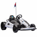 Qaba 24V Dual Motor Electric Drift Go Kart for Children, White