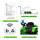 12V 7Ah Kids Electric Tractor with Trailer & Remote Control - 5MPH Adventure Vehicle