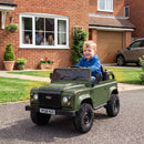 12V Green Land Rover Defender Electric Vehicle for Children Aged 3 and Up