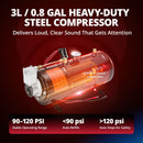 EVIL ENERGY 12V 4 Trumpet Air Horn System with 3L Air Tank