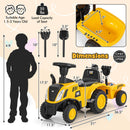 Caterpillar Licensed Kids Ride-On Tractor with Shovel for Foot-to-Floor Fun