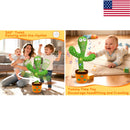 Interactive Dancing Cactus Toy with Voice Repetition, LED Lights, and Adjustable Volume - 13 inches