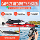 18.5" High-Speed RC Boat with Self-Righting Feature and LED Lights for All Ages