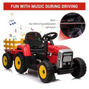 12V Kids Electric Tractor with Trailer & Remote Control, 5MPH