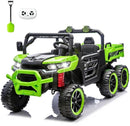 TCARAIWEN 24V Green 2-Seater Ride-On Dump Truck