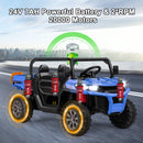 Blue 24V Electric Dump Truck for Kids - 2-Seater with Remote Control