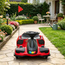 Red 12v Electric Drift Go Kart: Fun Ride-On Toy for Kids with Soft Start and Music Features