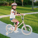 Adjustable 16-Inch Pink Kids Bike with Stars & Moon Design for Ages 3-8