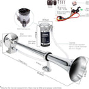 Chrome 12V Air Horn Kit for Trucks and Trains