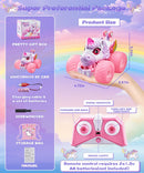 Ayiaum Pink and Purple Unicorn RC Car with Lights, 4.01 inches