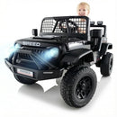Electric Black 24V Ride-On Car with Bluetooth, LED Lights, and Horn