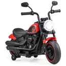 Blue Electric Kids Motorcycle with Training Wheels and LED Lights
