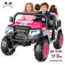 24V Pink Electric Ride-On Car for Kids Age 3-8, 4-Seater Adventure