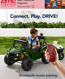 Kids Green Battery Operated Off-Road UTV with Trailer and Bluetooth Remote, 60 Min Playtime