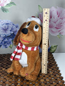 Festive Singing Dachshund Plush Toy in Santa Hat