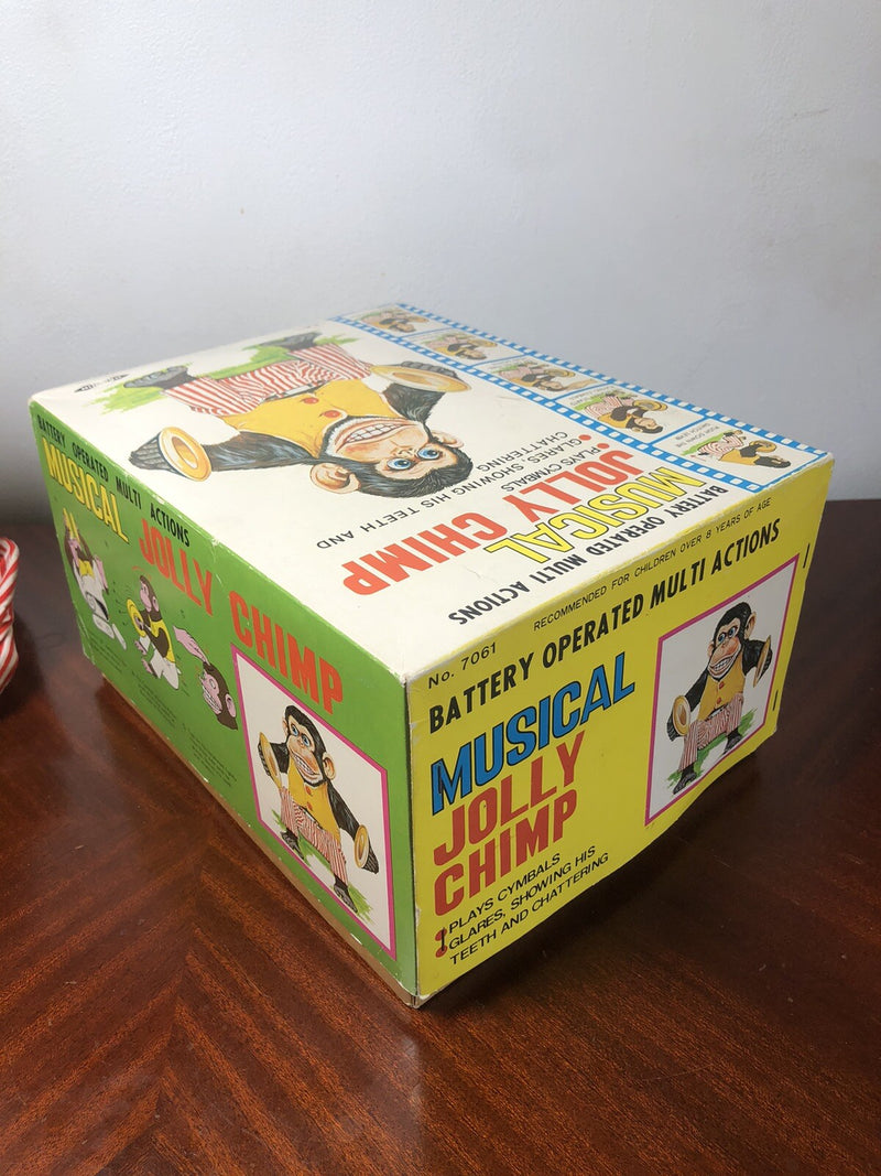 Working 1970s Musical Clapping Cymbal Monkey Toy with Original Box