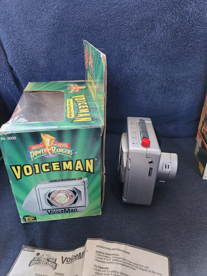 Working Mighty Morphin Power Rangers Voiceman Cassette and New Gumball Bank Toy