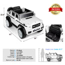 White 12V Electric Ride-On Car for Kids with 3 Speeds, Music, LED Lights, MP3, and Remote Control