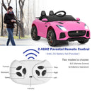 Honey Joy 12V Licensed Pink Jaguar F-Type SVR Kids Ride-On Car with MP3 and Lights