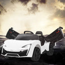12V Electric Ride-On Car for Kids with Remote Control, Lights, MP3, and Opening Doors - White