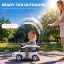 Mercedes-Benz Licensed Toddler Push Car with 4-in-1 Features and Handle, White