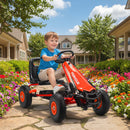Adjustable Kids Pedal Go Kart with EVA Wheels and Brake for Ages 3-8 - Red