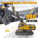 Rechargeable 11 Channel RC Excavator Toy for Boys Aged 6-12