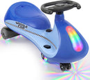 12V Pedal Wiggle Car with Flashing Lights and Dual Speeds for Kids