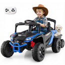 12V Electric Kids UTV with Removable Trailer, Remote Control, 3 Speed Settings, and LED Illumination