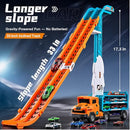 Orange 33" Foldable 2-Layer Race Track with 6 Metal Cars