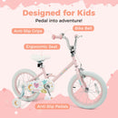 Adjustable 16-Inch Pink Kids Bike with Stars & Moon Design for Ages 3-8