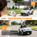 OROFULL 24V Chevrolet Electric Ride-On Car with LED Lights and MP3, White