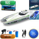 GoolRC 2.4GHz Waterproof Remote Control Boat with Dual Batteries - 30km/h White