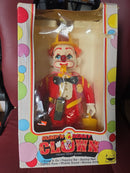 Retro Battery-Operated Circus Clown Figure with Whistle in Box