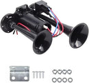 High-Performance 12V 600DB Dual Electric Black Train Horns for Trucks and SUVs